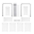 FlagShip 2 Tier Under Sink Organizers and Storage Rack Expandable Cabinet Shelf for Kitchen Bathroom Silver (17-25 inches)