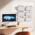 Gawerk Clear Acrylic Single Pocket, Plastic Hanging Wall Mount File Holder for Office Home (White, 2 Pack) - color: White, size: 2 Pack