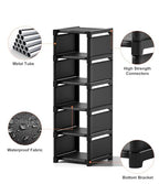 6-Tier Narrow Shoe Rack, Vertical Small Space Shoe Organizer, 9.84" Compact Slim Shoe Shelf for Closet & Entryway, Sturdy & Tool-Free Assembly, Adjustable Height for Boots - size: 6-Tier