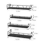 Amaoot Floating Shelves Set of 4, Home Wood Wall Shelf, Farmhouse Shelf for Bedroom, Wall Mounted Floating Shelf for Living Room, Bedroom, Bathroom, Kitchen, Office (Black) - color: Black-4pcs