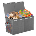 Large Toy Box Chest, Collapsible Sturdy Toy Storage Organizer Boxes Bins Baskets Dinosaur Kids Toy Chest Bin with Lids for Boys Girls Living Room Playroom Bedroom Nursery 25"x14"x16" Gray - color: Grey－2