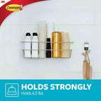 Command Shower Caddy Matte Black with Water Resistant Strips, Bathroom Organizer, Holds up to 6.5 lbs - color: Matte Black, size: 13"D x 6.38"W x 4.25"H