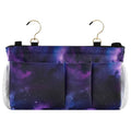 Bedside Caddy Hanging Storage Bag Galaxy Purple Bedside Organizer Caddy for Bunk, Dorm Room, Hospital Beds - Place Magazines / Remotes / Keys
