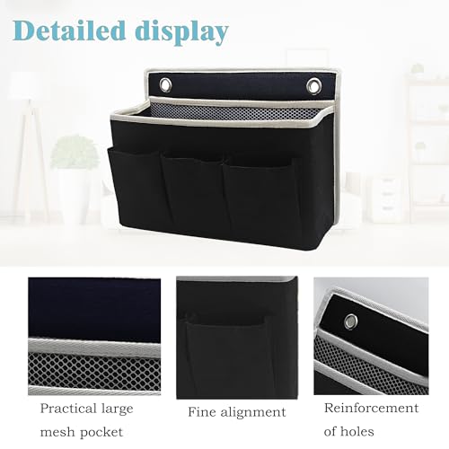 Wall Hanging Organizer Bag/Hanging Baskets with Large Mesh Compartment & 3 Pockets，Over the Door Organizer Space Saving Storage for Bedroom,RV Camper, Closet (Black-1pack) - color: Black-1pack