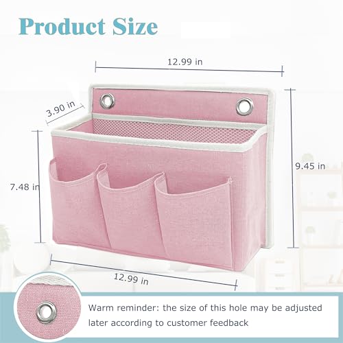 Wall Hanging Organizer Bag/Hanging Baskets with Large Mesh Compartment & 3 Pockets，Over the Door Hanging Organizer Space Saving Storage for Bedroom,RV Camper, Closet (Pink -1 Pack) - color: Pink -1 Pack