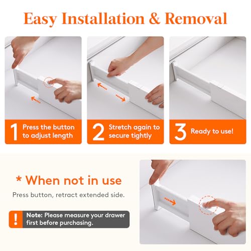 Lifewit 5 Pack 4" High Drawer Dividers 28-43.5cm/11-17" Adjustable Drawer Organizer for Clothes/Utensils, Expandable Drawer Separator in Dresser/Kitchen/Bedroom/Office Organization & Storage White - size: 4"H, 11-17"L
