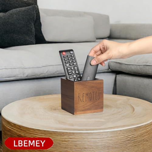 LBEMEY Acacia Wood Remote Control Holder, TV Remote Holder, Remote Organizer for Table,Home,Living room, bedroom for Wooden Remote Box (Brown, S,for 2 or 3 Remote Controls) - size: S,for 2 or 3 Remote Controls