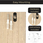 BLU MONACO Wall-Mounted Mail and Key Holder – Natural Wood 2-Tier Letter Organizer with 3 Hooks | Entryway Command Center for Mail, Keys, and Documents - color: Natural Wood