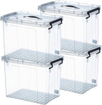 72 QT 4-Pack Heavy-Duty Stackable Clear Storage Bins with Lids - Premium Clear Plastic Organizing Containers for Home, Office, BPA-Free, Pull Handles and Secure Latches - style: 72 QT 4-Pack
