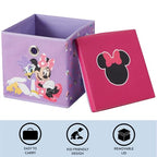 Idea Nuova Disney Minnie Mouse Collapsible Fabric Storage Cube,10” Organizer Bin with Lid for Bedroom, Playroom, and Closet - color: Minnie Mouse