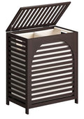 Laundry Hamper, 27.3 Gallon (103L) Bamboo Wood Clothes Laundry Basket with Lid and Handles, Removable Liner - color: Brown, size: Extra Large