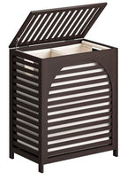 Laundry Hamper, 27.3 Gallon (103L) Bamboo Wood Clothes Laundry Basket with Lid and Handles, Removable Liner - color: Brown, size: Extra Large