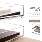 SANRUI Stackable Paper Tray,Acrylic File Organizer,Paper Tray Organizer for Desk,Clear Office Desk Organization for Office, Home or School，2 Tier - style: Enlarged File Trays 2 Tier