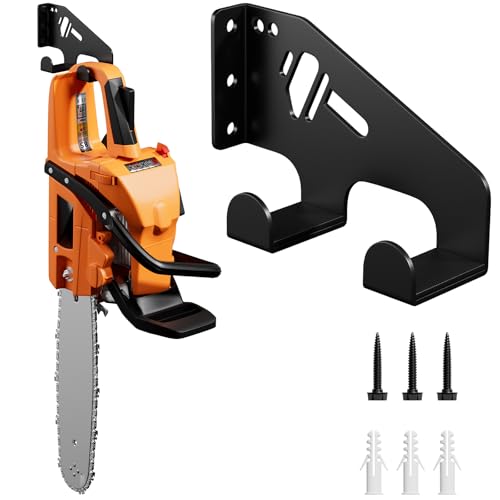 XZHXFX Chainsaw Hanger Wall Mount - Heavy Duty Chainsaw Holder for Garage Organization, Storage Shed Organizer, Chainsaw Rack with Protective Pad, Garage Tools, 1 Pack - color: Black 1 Pack