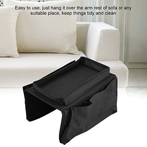 Armchair Caddy, Couch Caddy Chair Side Pocket Organizer Arm Chair Organizer Chair Arm Organizer Sofa Remote Control Holder(Black) - color: Black