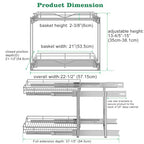 DINDON Pull Out Cabinet Organizer (22-1/2" W x 21-1/2"D), Cabinet Pull Out Shelves, 2 Tier Pull Out Drawers for Kitchen Cabinets, Wire Basket Slide Out Shelf, Pot and Pan Organizer - size: 22-1/2“ W X 21-1/2"D