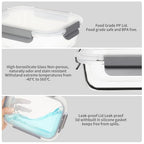 AILTEC 10 Pack Glass Meal Prep Containers, Glass Food Storage Containers with Lids Airtight, Storage Container Set with Lid for Food, Bpa-free, Leak-proof, Microwave Oven Freezer Dishwasher Safe - color: light gray