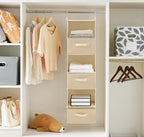 MAX Houser 6 Tier Shelf Hanging Closet Organizer, Closet Hanging Shelf with 2 Sturdy Hooks for Storage, Foldable (Beige-D3) - color: Beige-d3