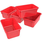 Storex Small Cubby Bins, Pack of 5, 12.2 x 7.8 x 5.1 Inches, Red (62415U05C) - color: Red, style: Bin Only