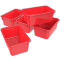 Storex Small Cubby Bins, Pack of 5, 12.2 x 7.8 x 5.1 Inches, Red (62415U05C) - color: Red, style: Bin Only