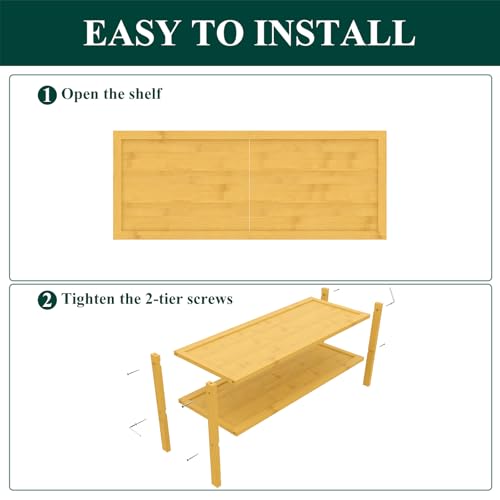 Smiry Bamboo Shoe Rack, 2 Tier Shoe Organizer for Entryway & Closet, Stackable Free Standing Storage Shelf for Shoes, Bags & Plants, Natural - color: Natural, size: 2 Tier-Regular