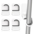 4 Pcs White Broom and Mop Holder Wall Mount Self-Adhesive Anti-Slip Gripper Cleaning Organizer Mop Handle Hanger Multi-Purpose Hook for Household, Home, Kitchen,Bathroom, Garden, Garage Storage