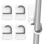 4 Pcs White Broom and Mop Holder Wall Mount Self-Adhesive Anti-Slip Gripper Cleaning Organizer Mop Handle Hanger Multi-Purpose Hook for Household, Home, Kitchen,Bathroom, Garden, Garage Storage