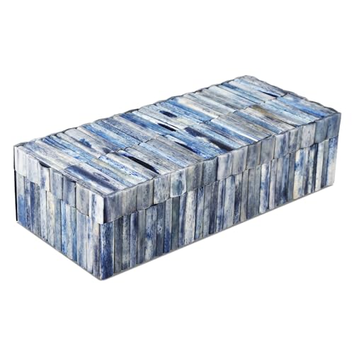 Handicrafts Home Decorative Storage Box 10x4.5 – Remote Control Holder, Jewelry Organizer, Modern Decorative Box with Lid, Boho Chic Home Décor Accent, Vintage Memory Box for Living Room Shelf Décor - color: IVORY-OCEAN, size: 10x4.5x2.5 Inch