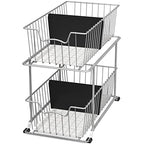 Simple Houseware 2 Tier Cabinet Wire Basket Drawer Organizer, Grey - color: Grey