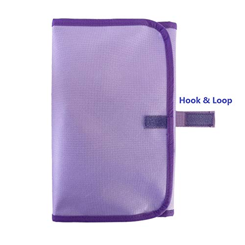Travel Foldable Jewelry Rolls Bag Hanging Jewelry Organizer with 9 Zippered Clear Pockets Storage Pouch with Rotatable Hanger (PURPLE) - color: PURPLE