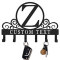 Personalized Initial Key Holder for Wall, Decorative Metal Key Holder Wall Mount, Key Hooks Coat Rack Monogram Decor, Perfect for Bathroom, Living Room, Kitchen, Anniversary Housewarming Gift - style: Custom