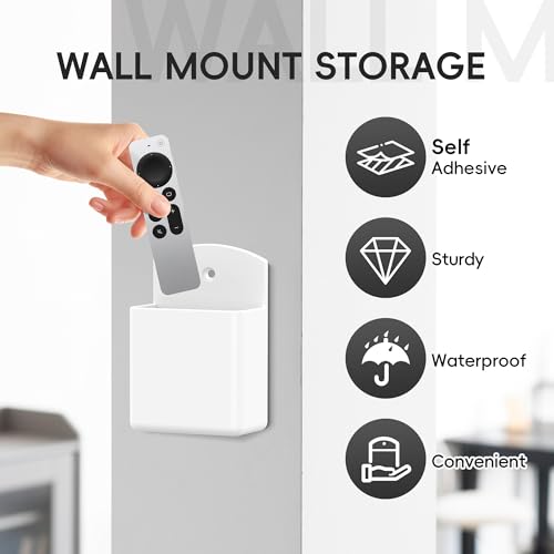 DRQ 2pc Adhesive Remote Control Holder, Wall Mount TV Controller Holder, TV Remote Organizer, Wall Pen Holder Desk Accessories Storage for Home Office School, White - color: 2PC White, size: 2 Pack
