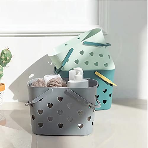 Anyoifax Portable Shower Caddy Tote Plastic Storage Basket with Handle Box Organizer Bin for Bathroom, College Dorm, Pantry, Kitchen, 2 Pack, Grey - color: Grey, size: 2 Pack