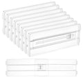 Vtopmart 8 Pack Drawer Dividers for Clothes, 4" High 10.2"-16.5" Adjustable Expandable Dresser Drawer Organizer, Clear Plastic Separators for Dresser, Baby Clothing, Underwear, Cosmetic, Toiletries - size: 4" H,10.2-16.5" L