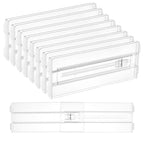 Vtopmart 8 Pack Drawer Dividers for Clothes, 4" High 10.2"-16.5" Adjustable Expandable Dresser Drawer Organizer, Clear Plastic Separators for Dresser, Baby Clothing, Underwear, Cosmetic, Toiletries - size: 4" H,10.2-16.5" L