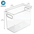 InterDesign iDesign Pantry Bin with Handles - Storage Bin for Cabinets, Fridge, or Freezer - Clear - Made in USA (Pack of 4) - size: Extra Large (Pack of 4)