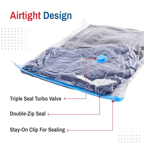 10-Pack Variety Vacuum Storage Bags for Comforters, Blankets & Clothes – Vacuum Sealed Compression Bags with Hand Pump – Space Saver Storage Bags for Bedding,Travel & Organization (2S, 2M, 3L & 3XL)