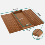 DETOR Couch Arm Tray with Spacious 12.4" x 5.4" Storage Box, Acacia Stained Bamboo Finish, Enhanced Non-Slip Felt Bottom, Sturdy Bamboo Slats, Fits Armrests 6" and Wider - color: Acacia Stained