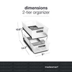 madesmart Premium 2 Tier Organizer, Under Cabinet Storage with Pull Out Sliding Drawers, for Cleaning Supplies, Undersink, Sponges, Bottles & Bath, Adjustable Dividers & Pull Out Baskets, Frost - size: 1-Pack