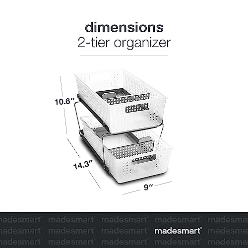 madesmart Antimicrobial 2 Tier Organizer, Pack of 2, Frost - size: 2-Pack