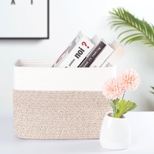 MINTWOOD Design 3-Pack Storage Baskets for Shelves, Playroom and Classroom Basket, Book Decorative Cube Bins, Woven Closet Organizers, Baby Nursery Baskets, Light Brown - color: Oatmeal Brown