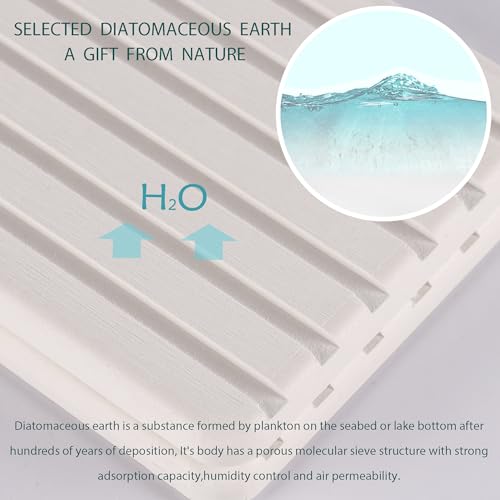 NiuYichee 2 PCS Water Absorbent diatomite Coasters, 8.3" x 4" Water Absorbing Stone Tray for Sink, Stone Drying mat for Kitchen Counter, Stone soap Tray Used for Hand Soaps & toiletries & Plants - color: White, size: 8.3 x 4 inches