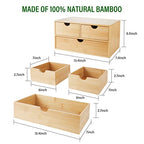 Charmewooden Bamboo Desk Organizer With Drawers Countertop Drawers Counter Storage Box Corner Desk Organizer for Home Office No Assembly Required (3 Drawers) - style: 3 Drawers