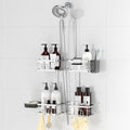 REINHARDT Adjustable Shower Caddy Hanging Rustproof Shower Caddy for Handheld Showerheads, Shower Organizer with Hooks Soap Holder, Anti-Swing Shower Rack Bathroom Accessories, Silver - color: Silver
