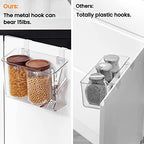 vacane Plastic Over Cabinet Door Organizer with Removable Hooks, Clear Hanging Baskets for Organizing Over the Cabinet Organizer Holder for Kitchen, Pantry, Bathroom-Hang Outside or Inside Door-L - style: L