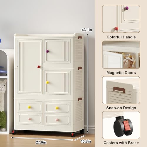 Stackable Storage Bins with 4 Drawers, 314QT Foldable Storage Cabinet with Wheels & Lids, Large Capacity Closet Organizers and Storage for Home, Apartment, Dorm, Closet - Easy No-Tool Assembly - size: Style A