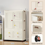 Stackable Storage Bins with 4 Drawers, 314QT Foldable Storage Cabinet with Wheels & Lids, Large Capacity Closet Organizers and Storage for Home, Apartment, Dorm, Closet - Easy No-Tool Assembly - size: Style A