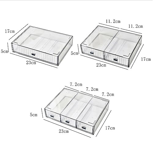 Desk Drawer Organizer, Stackable Office Supplies Desk Organizer, Plastic Plastic Storage Drawer, Desk Grocery Organizer For Stationery/Office Supplies (Clear, 2-Compartment) - color: Clear, size: 2drawers