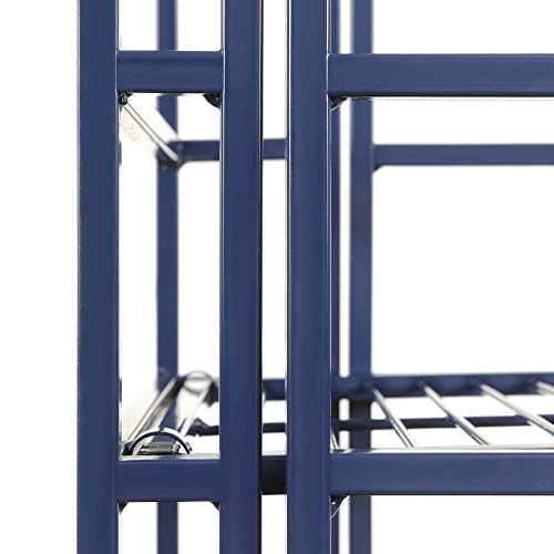 Convenience Concepts Xtra Storage Shelves - 2 Tier Folding Metal Organizer Shelf for Office, Closet, Laundry Room, Garage, Kitchen, Bathroom, & Bedroom, No Tools Assembly, Cobalt Blue - color: Cobalt Blue