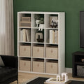 Furinno Cubicle Book Shelf, 12-Cube Bookshelf, Extra Thick Frame Reversible Tall Wide Bookcase with Open Back, 14.6 x 43.8 x 58, for Living Room, Bedroom, Home Office, Plain White - color: Plain White, size: 12-Cube